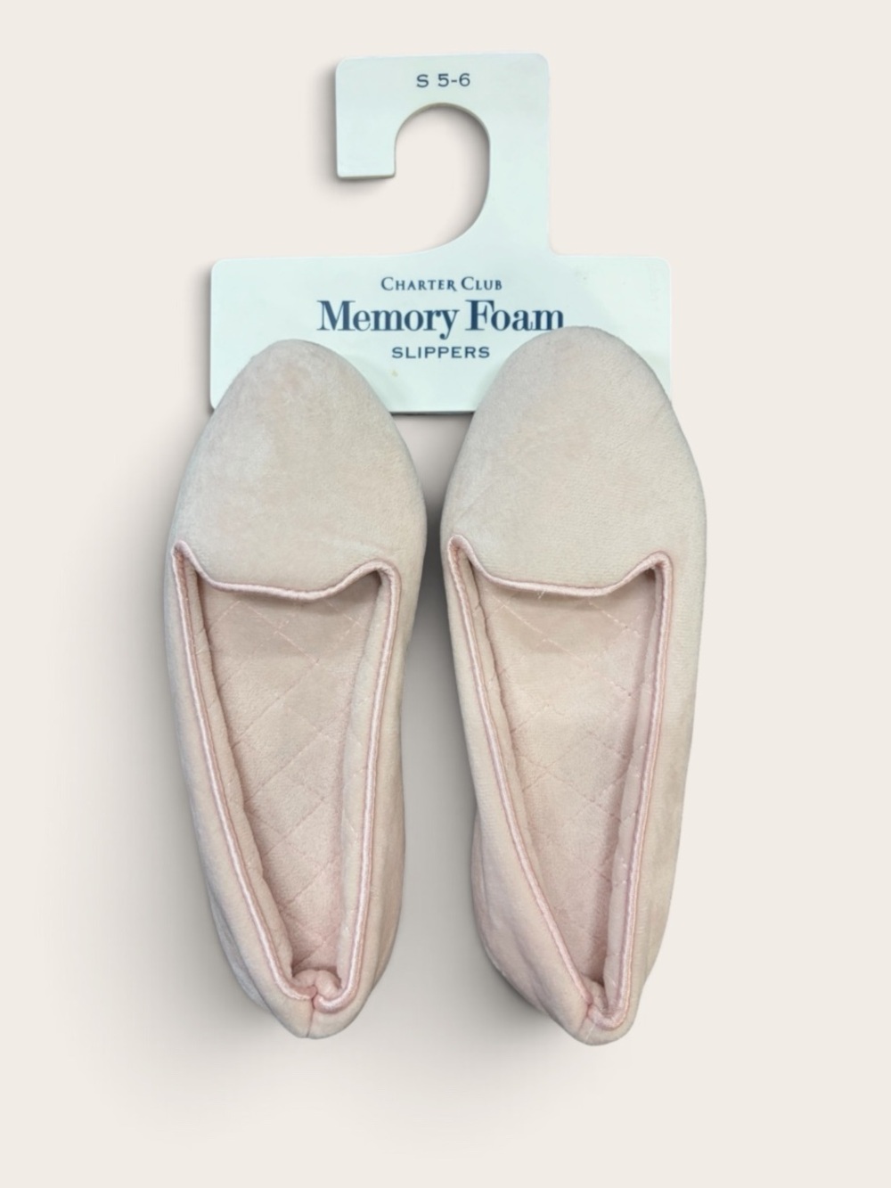 MULTIPLE SIZES! Charter Club Women's Memory Foam Slippers - Blush Pink